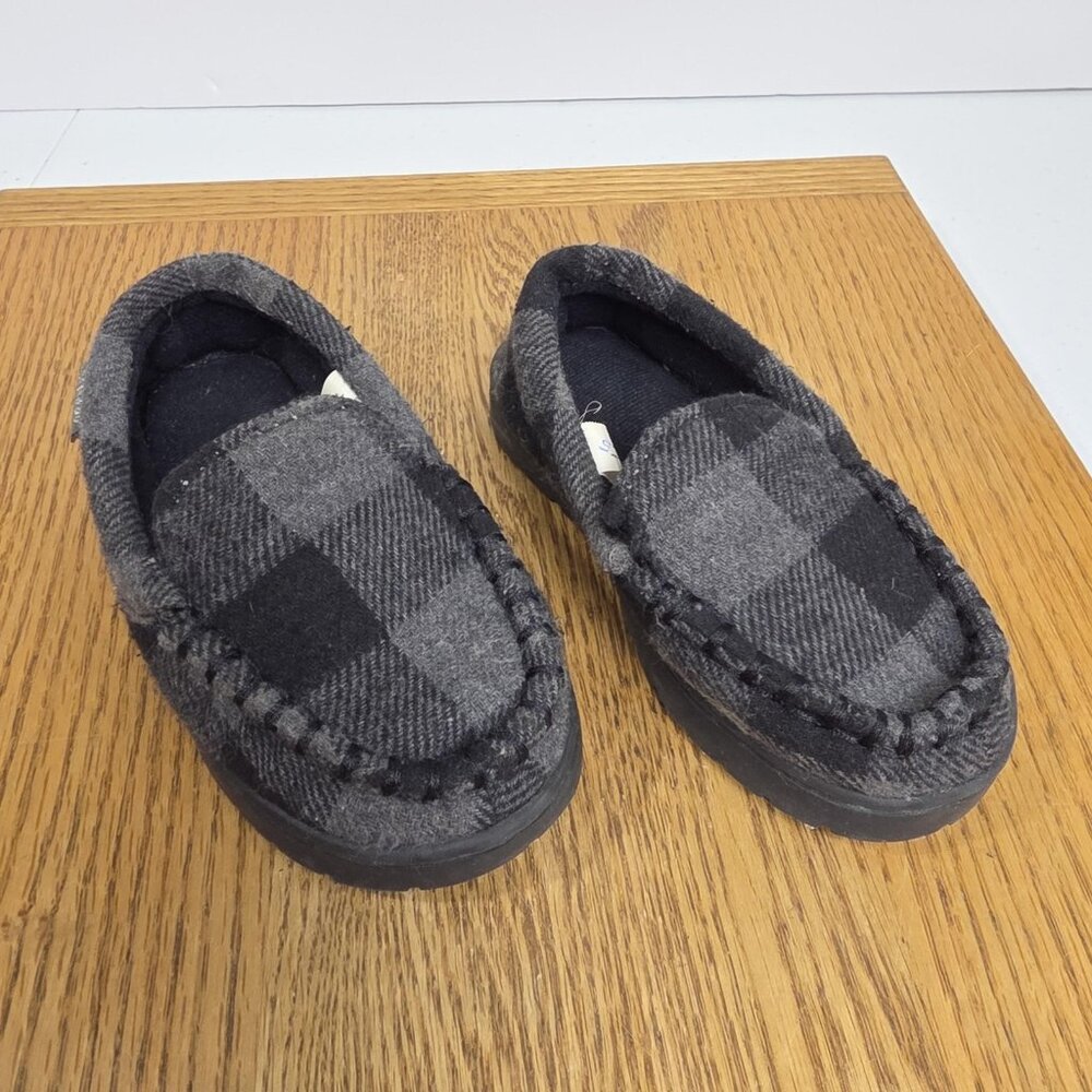 SENARY Shoes Boys Size 7 Plaid Moccasin Slippers Indoor Outdoor Slip On House